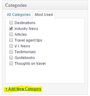 How to add a category, Part 1